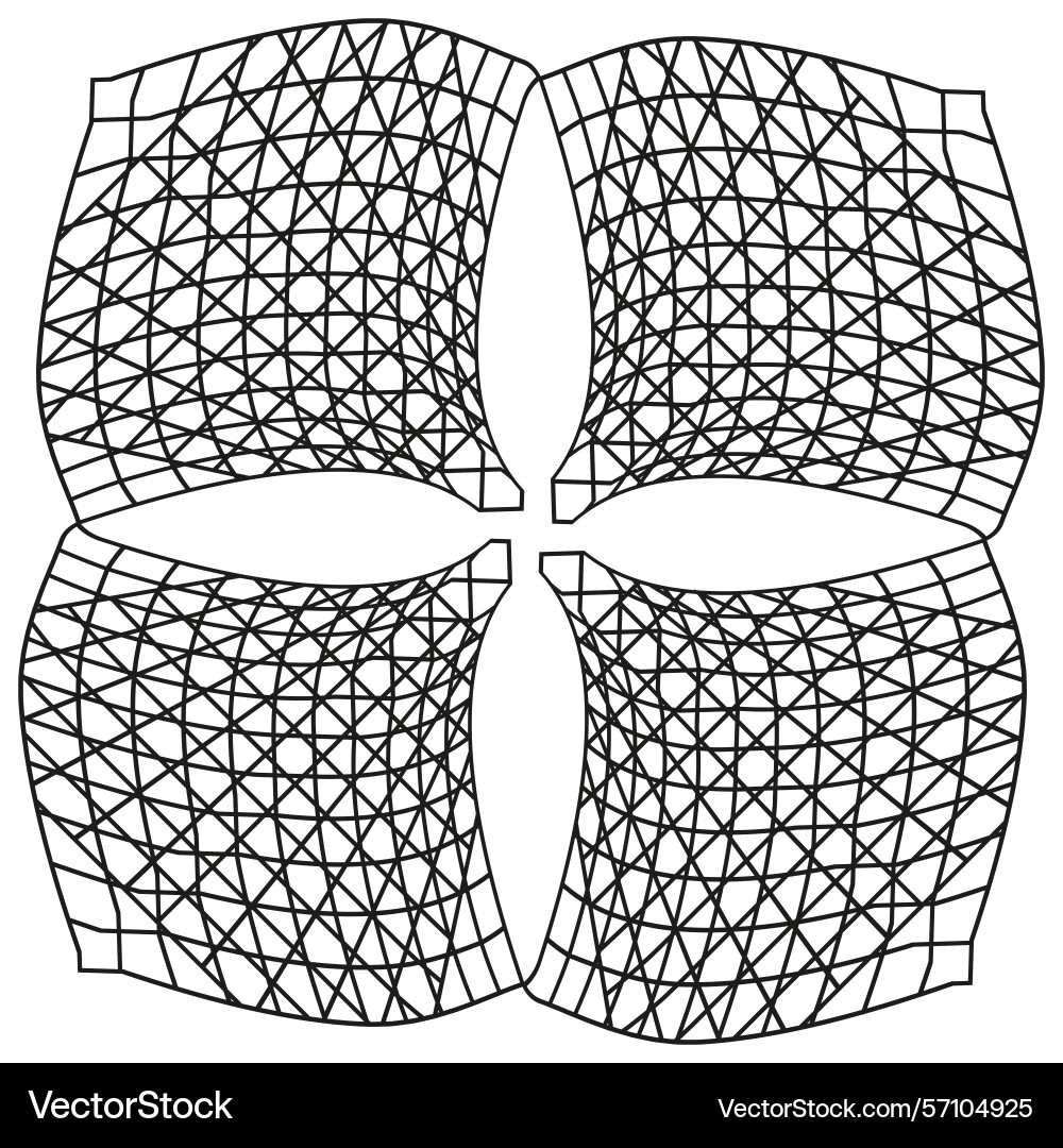 Intersecting curve pattern webbed structure form Vector Image