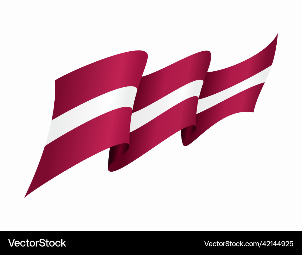 Latvian flag wavy abstract background vector image