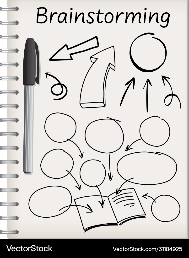 Notebook with learning speech bubble vector image
