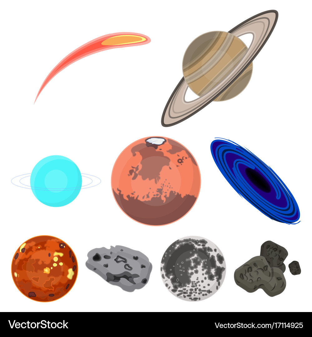 Planets of the solar system cosmic objects Vector Image
