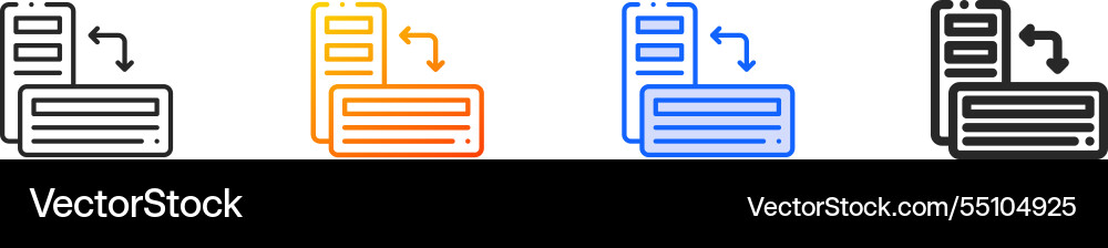 Responsive iconthin linear gradient blue stroke Responsive iconthin linear gradient blue stroke vector image