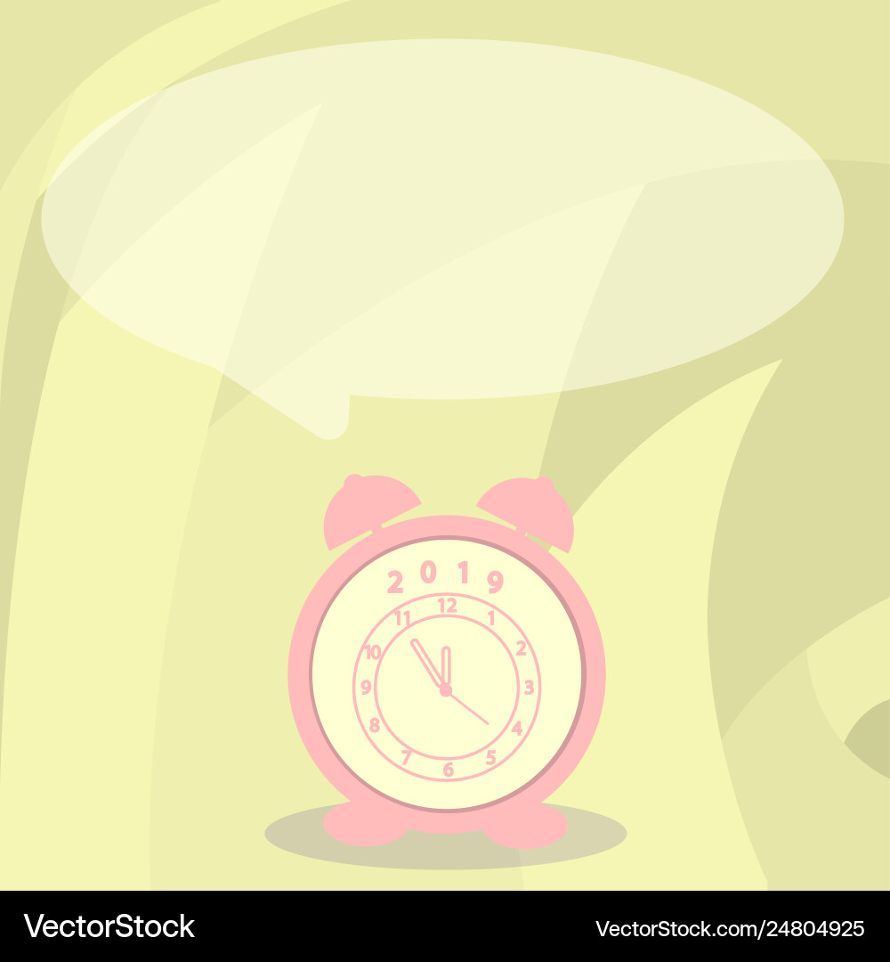 Round shape blank speech bubble and analog alarm Round shape blank speech bubble and analog alarm Vector Image