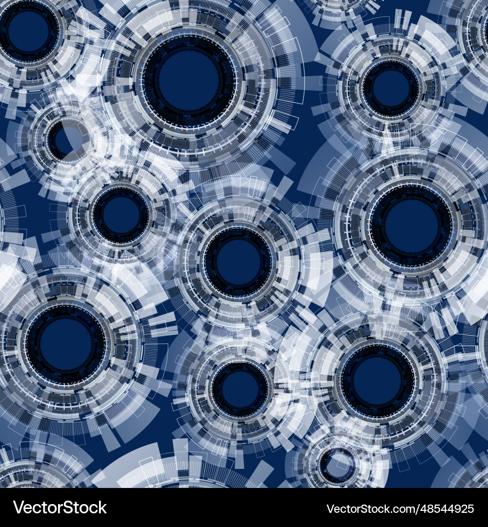 Seamless pattern futuristic data visualization vector image