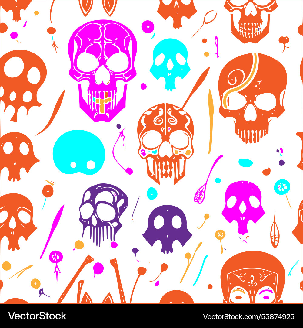 Skeletons calacas abstract pattern Skeletons calacas abstract pattern vector image