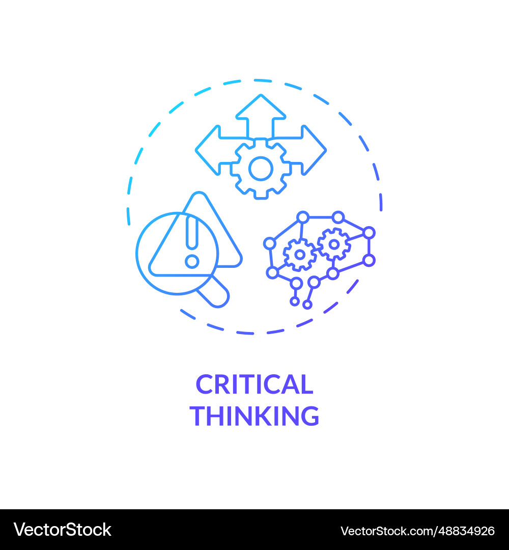 2d gradient thin linear icon critical thinking 2d gradient thin linear icon critical thinking vector image