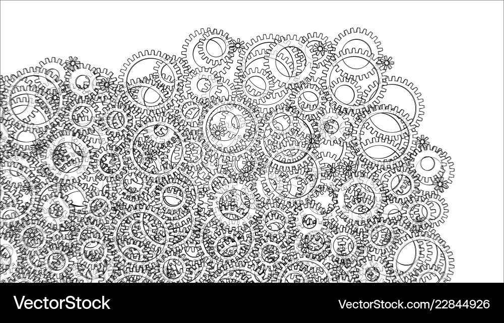 Background consisting of gears blueprint style Vector Image
