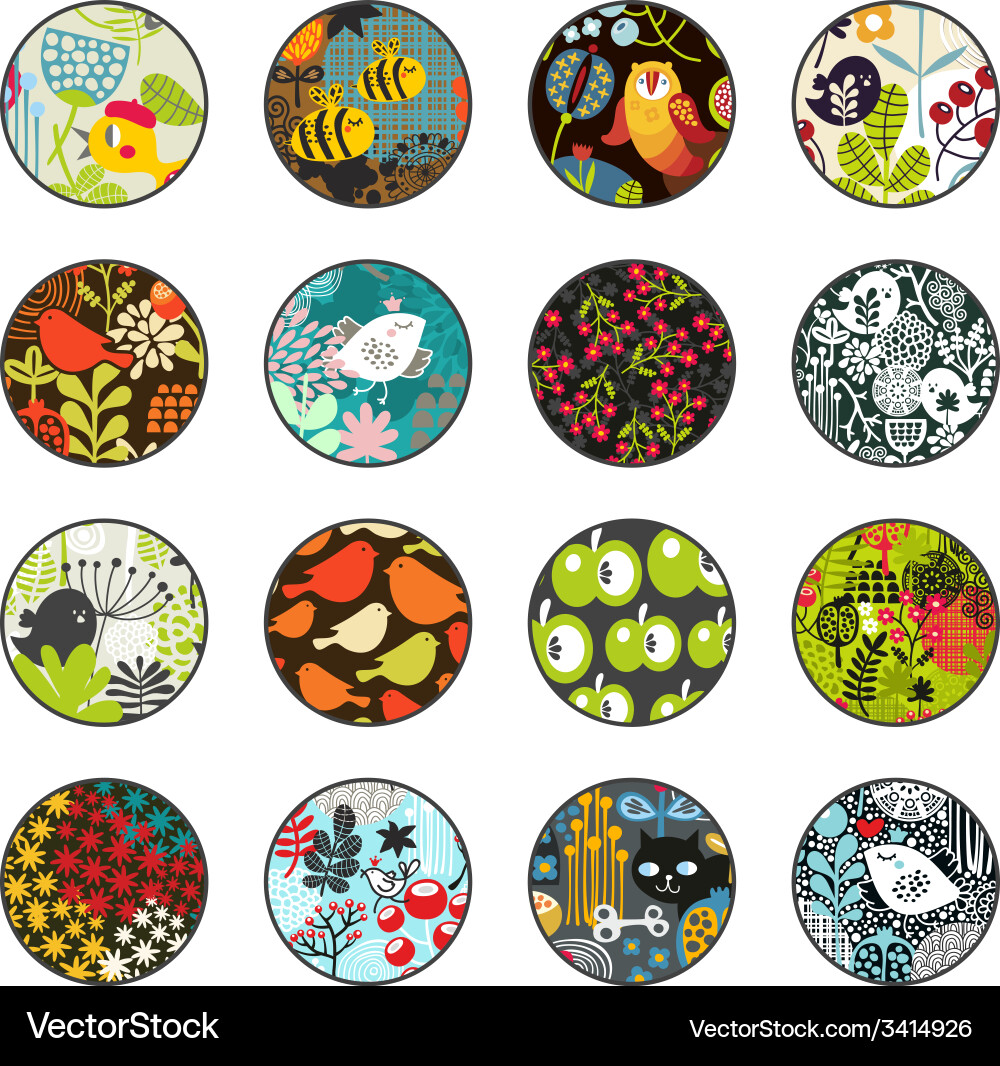 Big set of balls with print patterns Vector Image