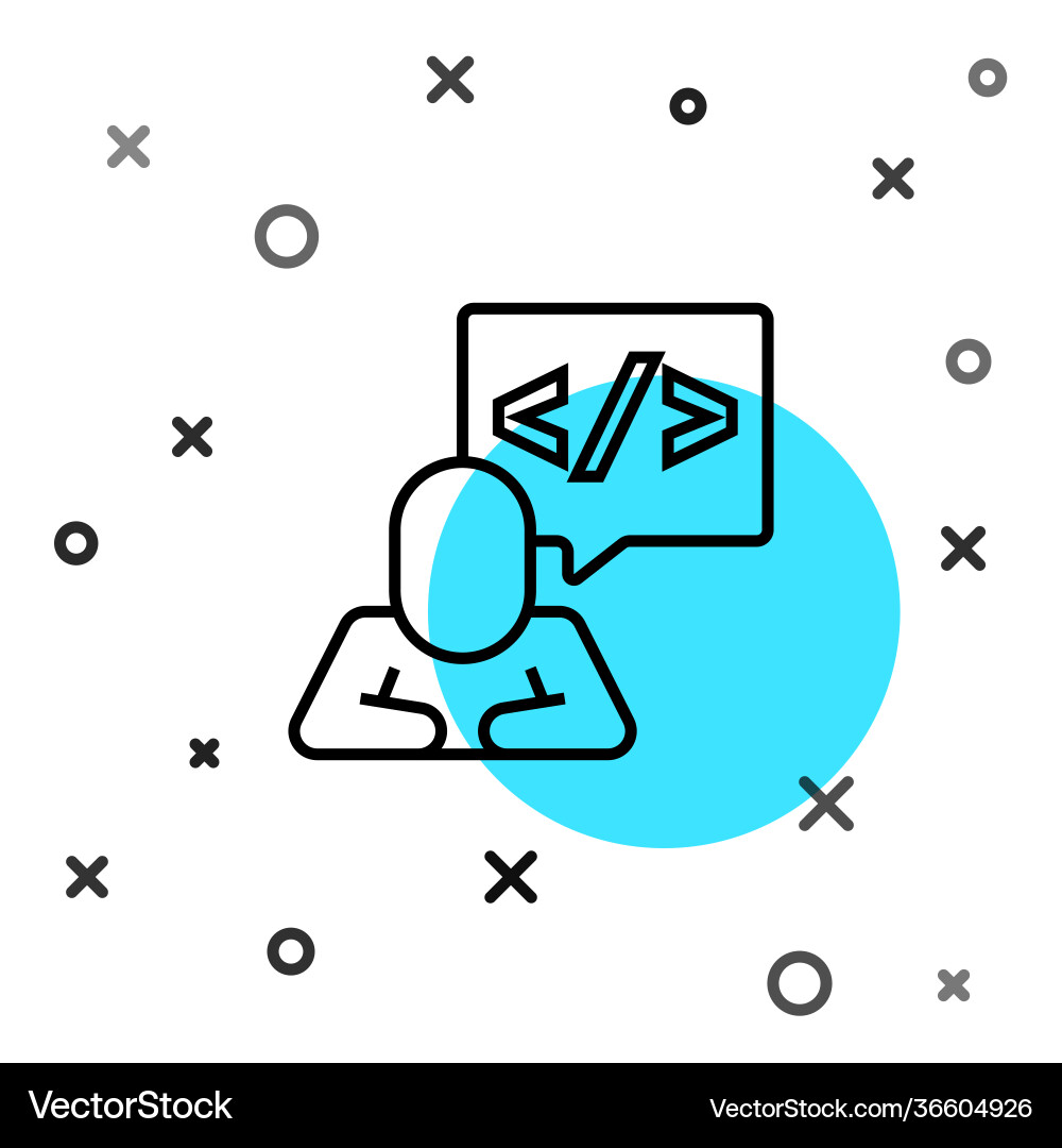 Black line web design and front end development Black line web design and front end development vector image