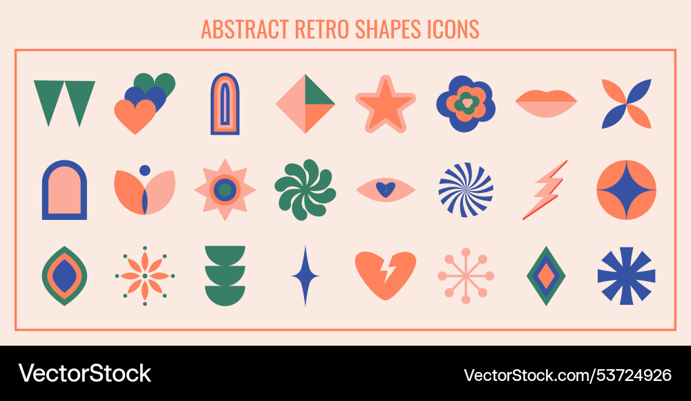 Collection of different abstract retro shapes Collection of different abstract retro shapes vector image