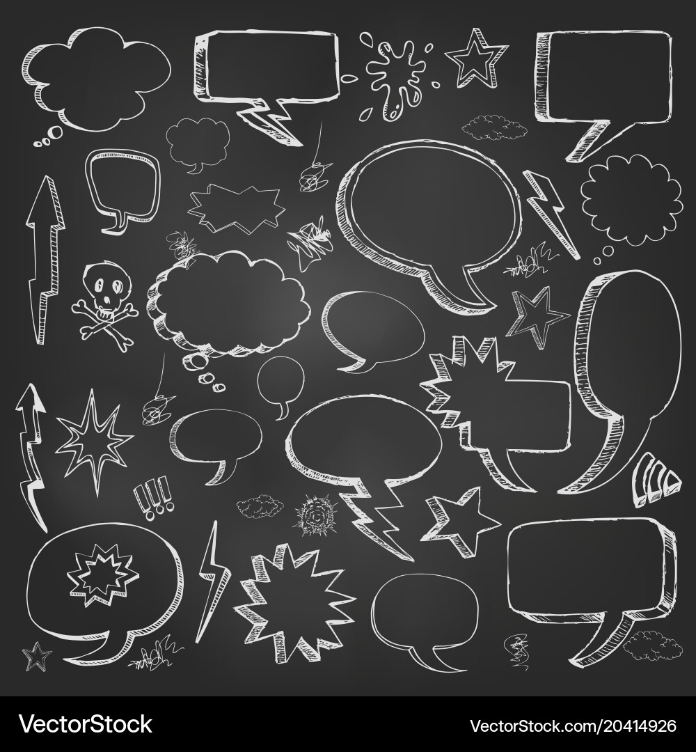Hand Drawn Speech Bubble Sketch vector image