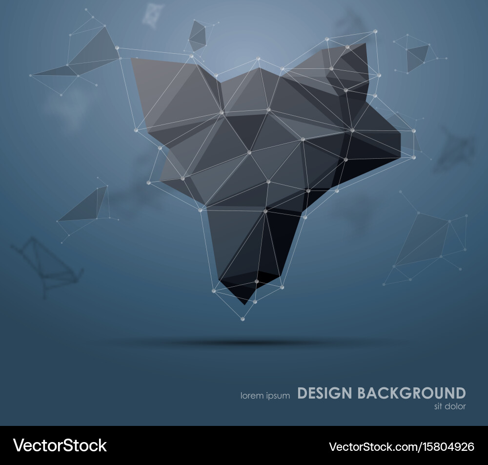 Low polygon geometry elements abstract geometric Vector Image