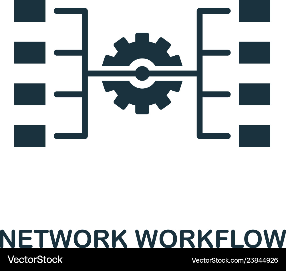 Network workflow icon monochrome style design Vector Image