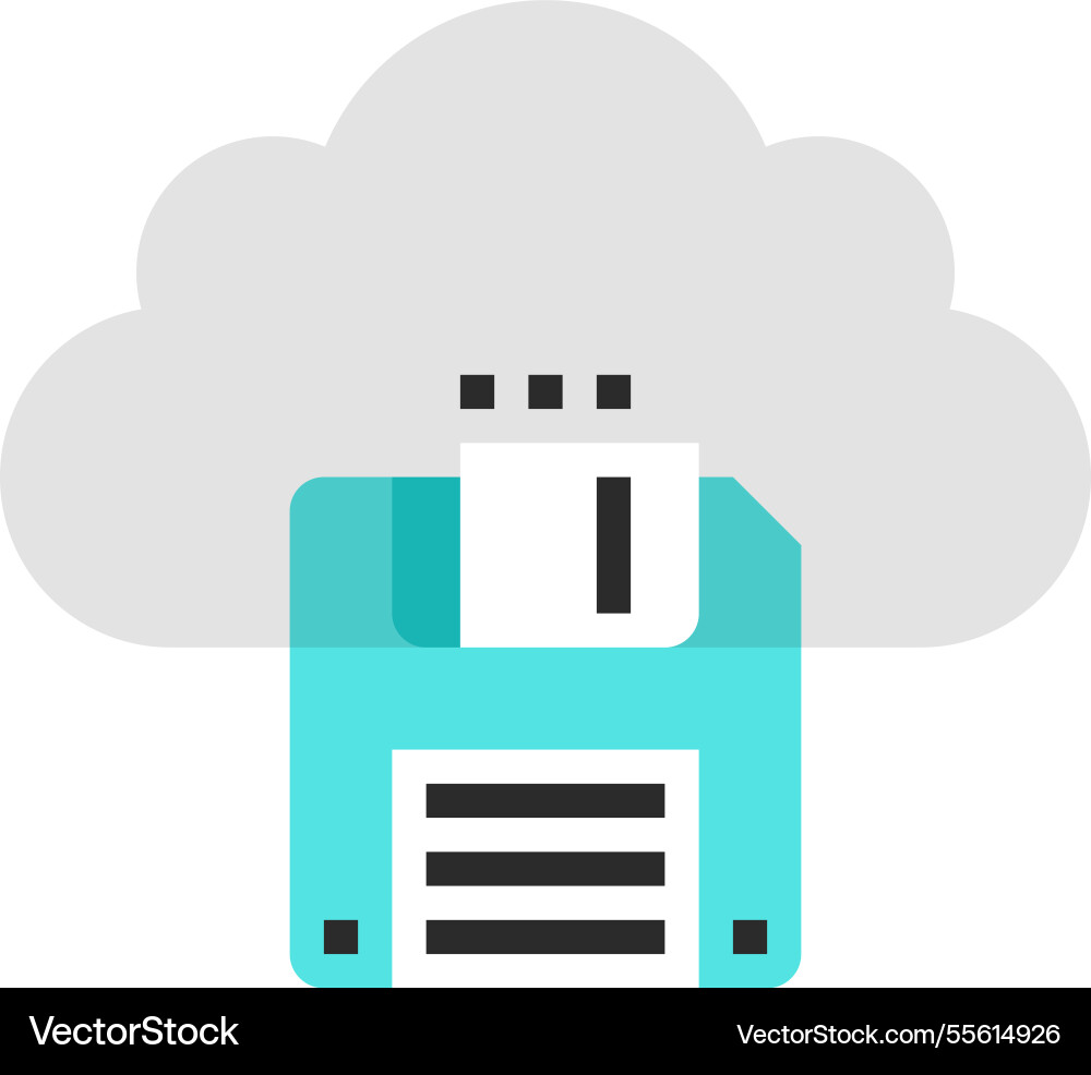 Save to cloud flat line web icon concept vector image