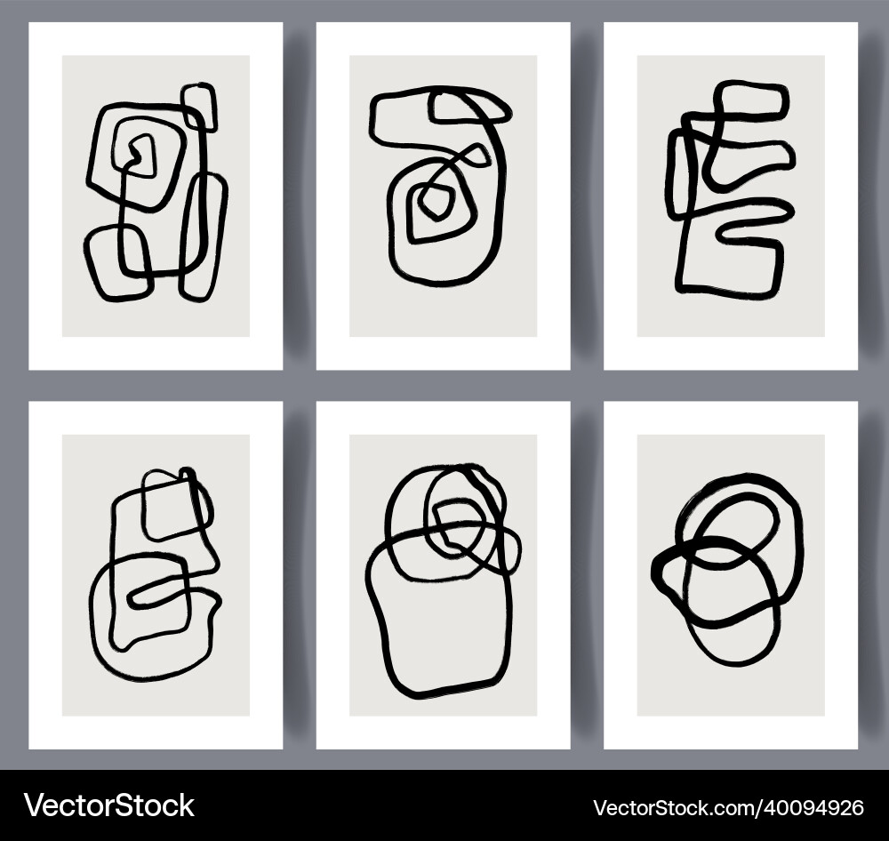 Scandinavian abstract print set Scandinavian abstract print set vector image