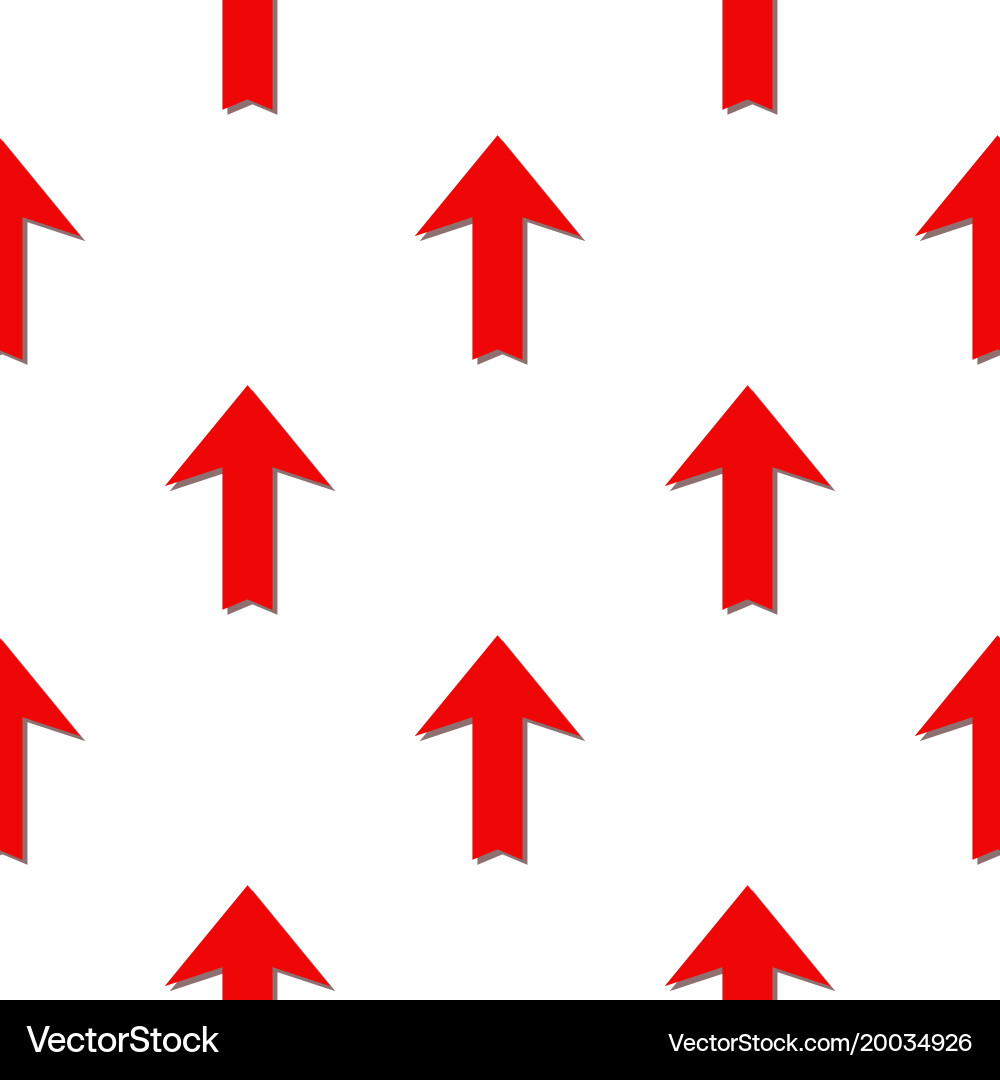 Seamless pattern red arrow on white background vector image