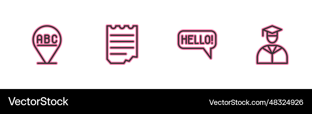 Set line alphabet hello in different languages Vector Image