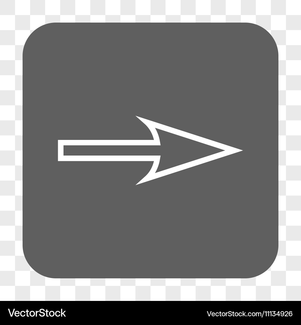 Sharp arrow right rounded square button vector image