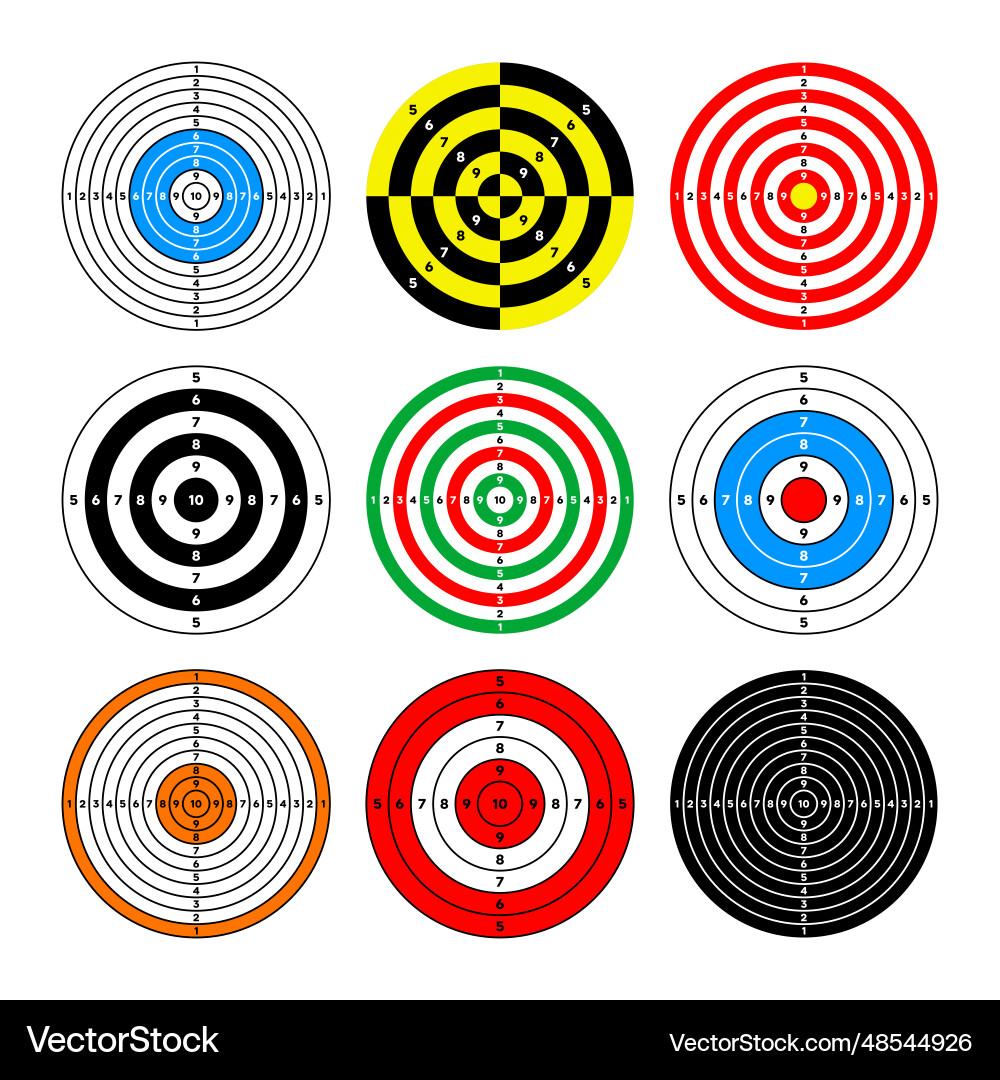 Shooting range paper targets round target Vector Image