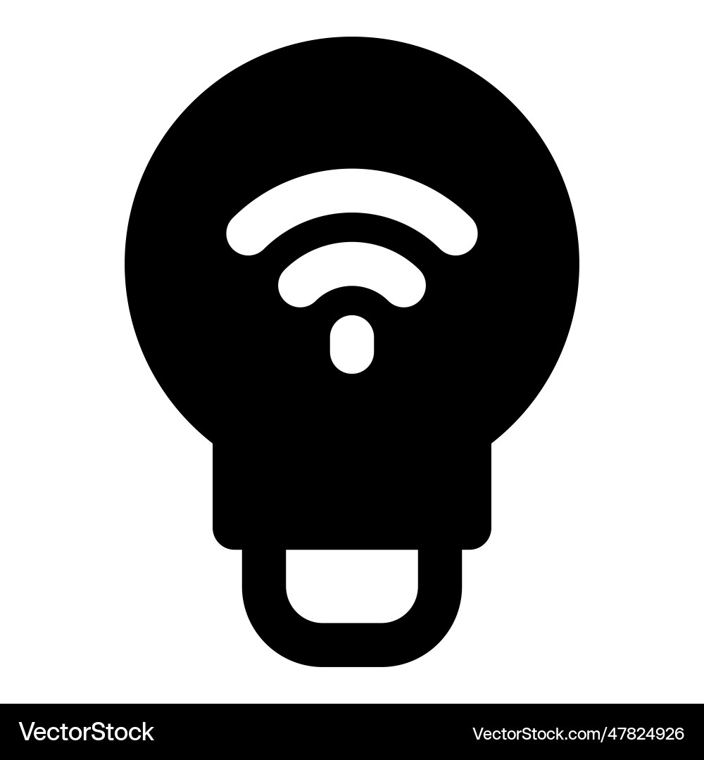 Smart bulb controlled by mobile application vector image