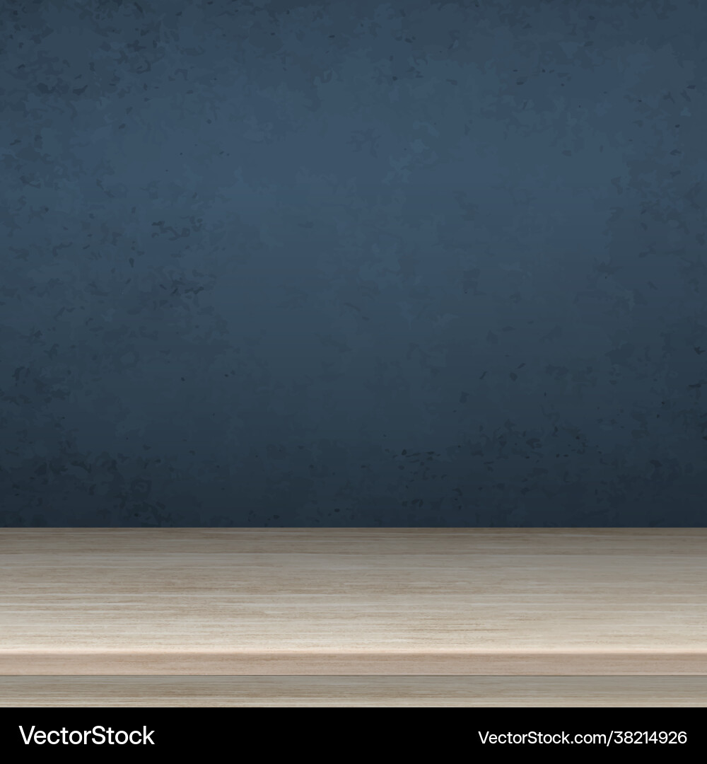 Solid Light Wood Tabletop on Dark Blue Vector Image