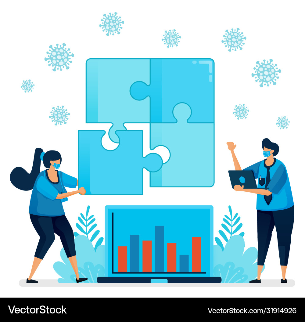 Solving problem in business when covid-19 Solving problem in business when covid-19 vector image