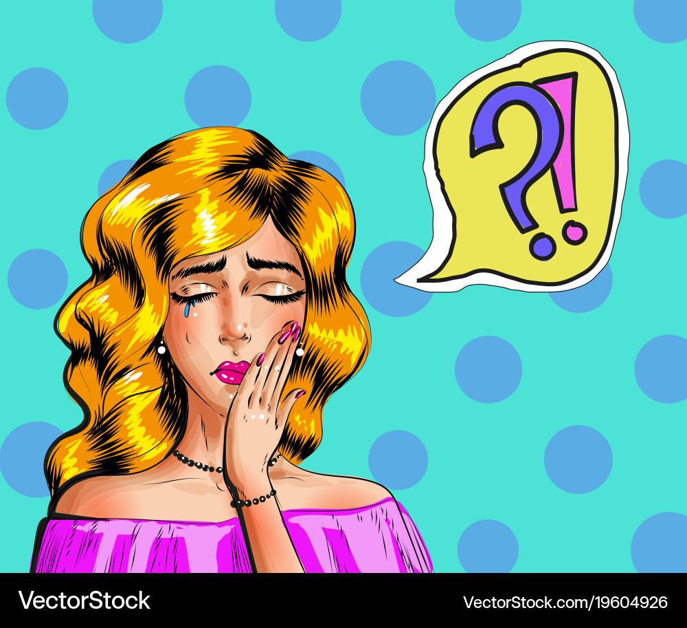 Vintage pop art of crying Royalty Free Vector Image