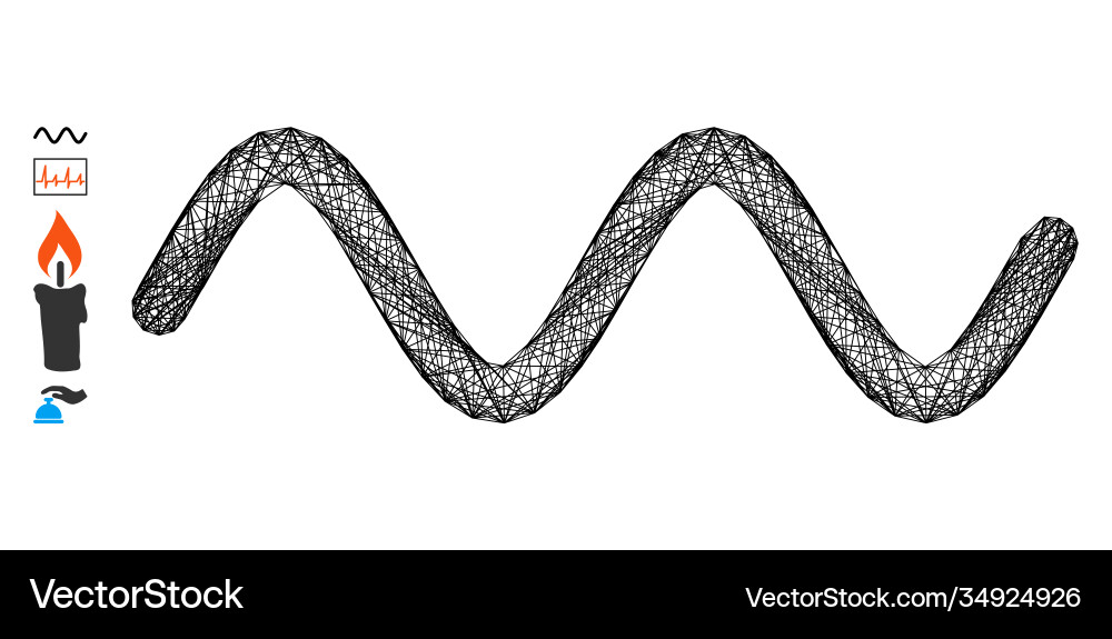 Wave Signal Mesh Network Vector Image