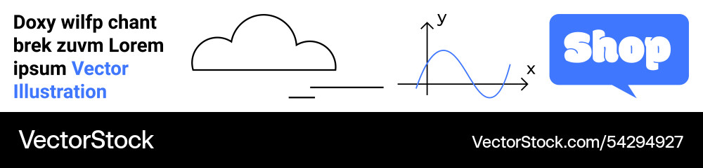 Abstract cloud and graph design with shop button Abstract cloud and graph design with shop button vector image