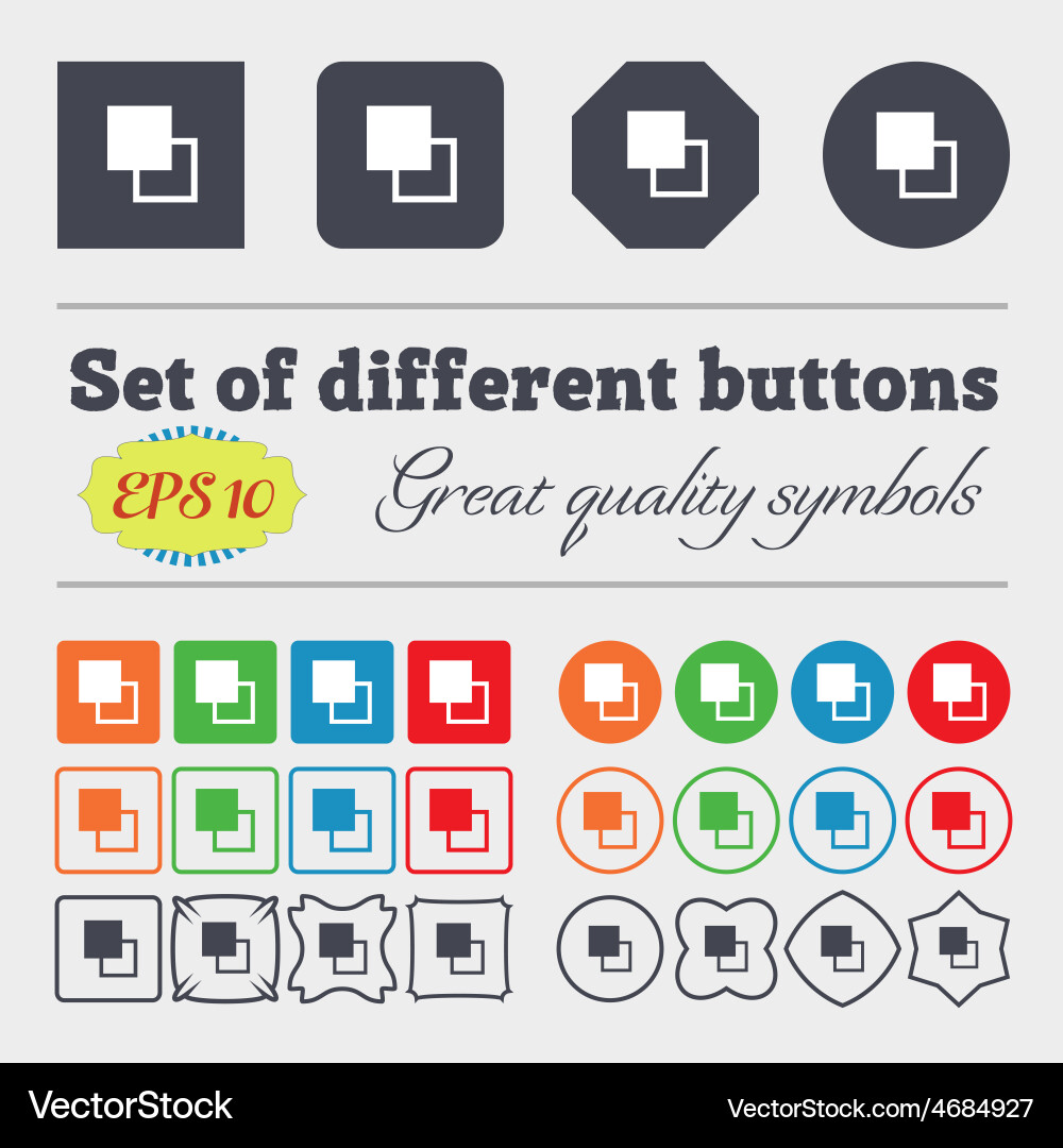 Active color toolbar icon sign big set of colorful vector image