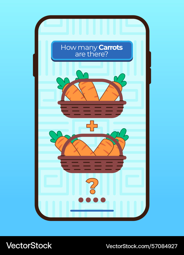 Addition subtraction counting carrot mobile apps Addition subtraction counting carrot mobile apps vector image