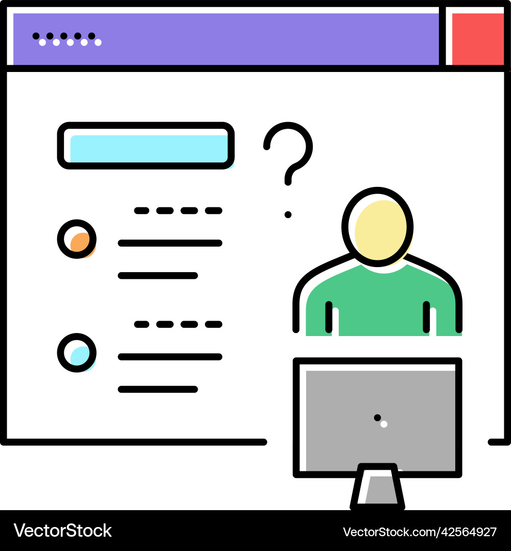 Asking question for solve problem color icon vector image