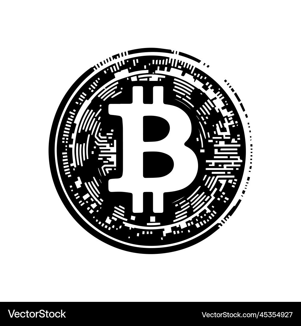Black Bitcoin Symbol Logo – Royalty-Free Vector | VectorStock
