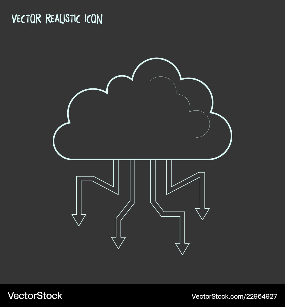 Cloud computing icon line element Vector Image