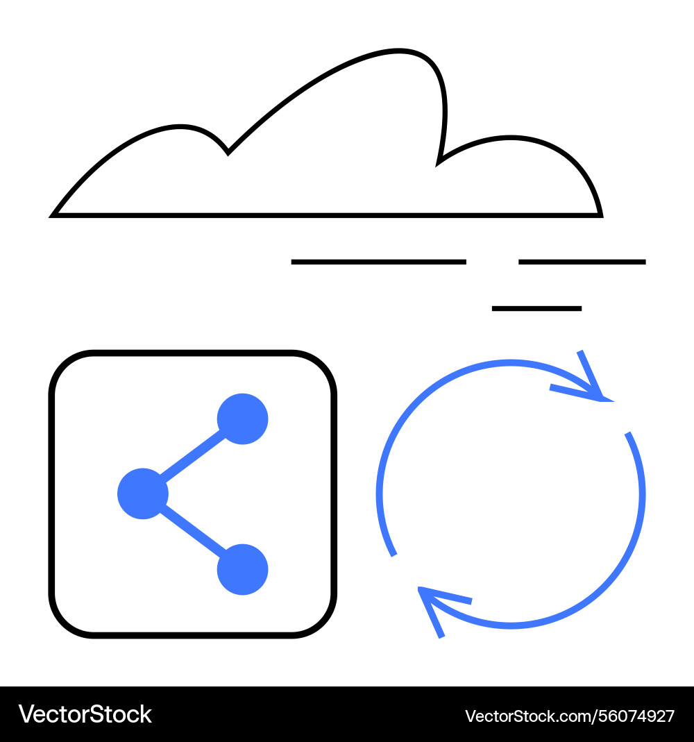 Cloud network with data sharing icon Cloud network with data sharing icon vector image