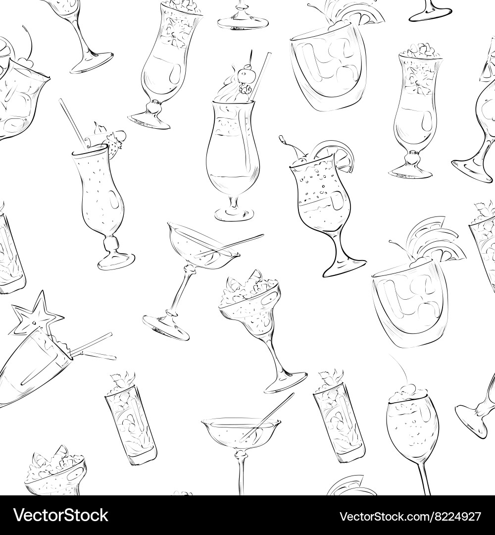 Coctails pattern Vector Image