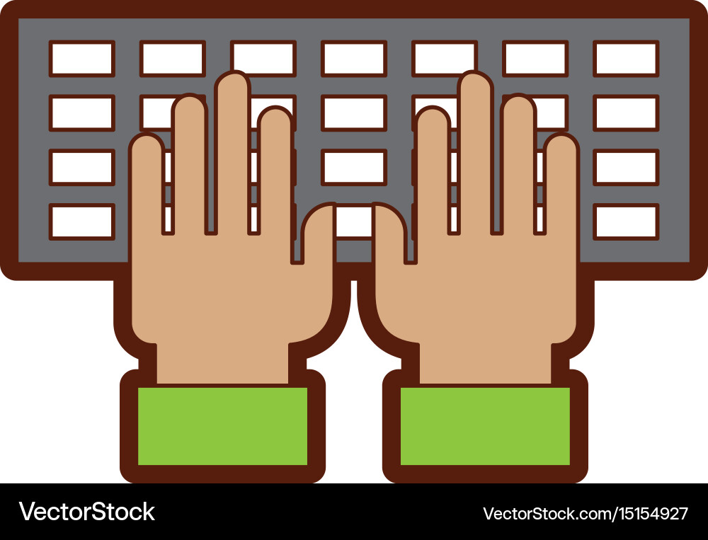 Computer keyboard with hands user vector image