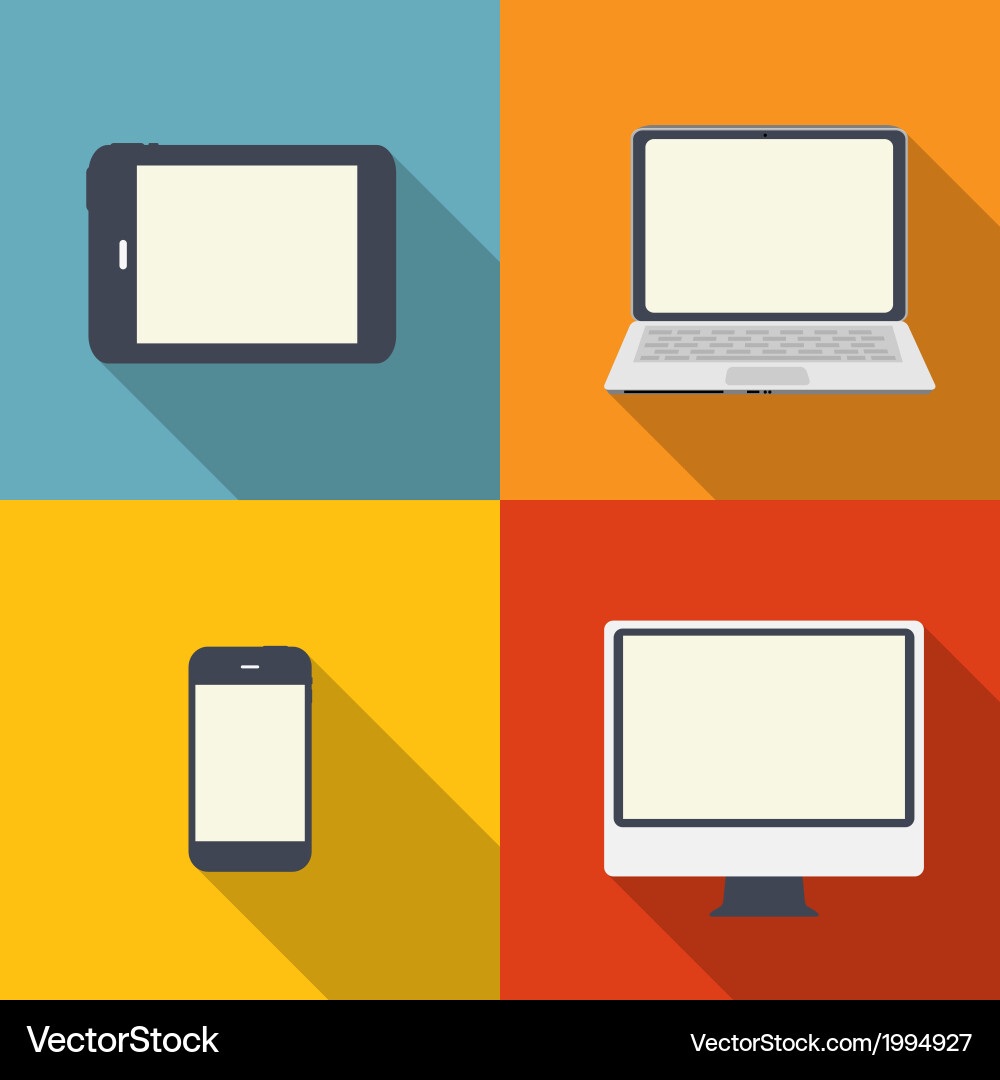 Computing concept on different electronic devices vector image