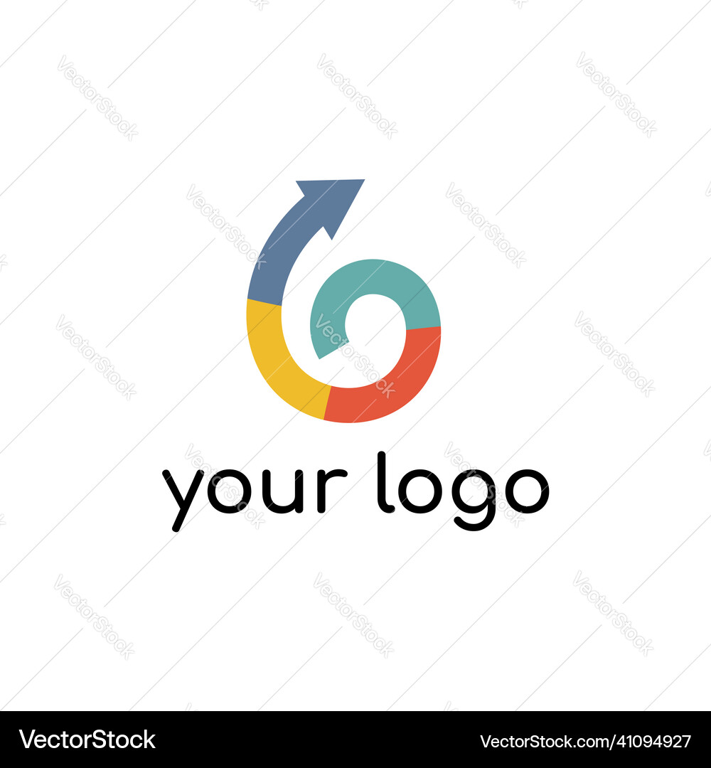 Curl arrow logo with 4 colors design simple icon Curl arrow logo with 4 colors design simple icon vector image