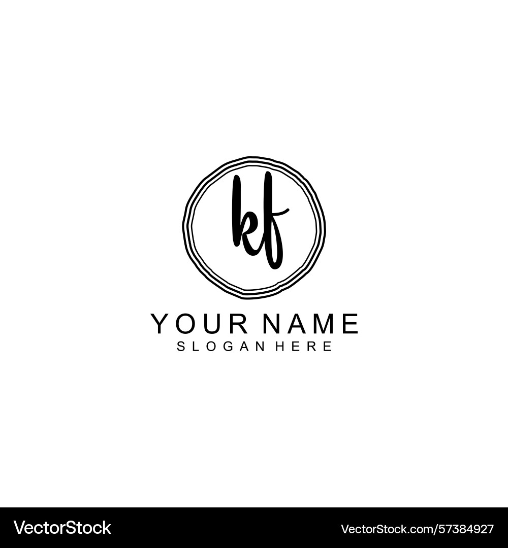 Elegant kf initial logo collection with modern Elegant kf initial logo collection with modern vector image