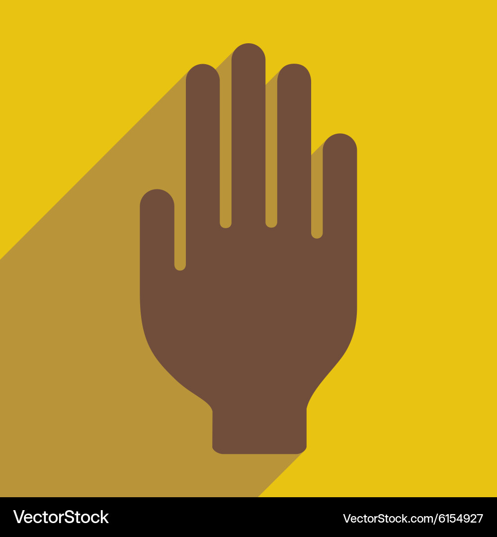 Flat with shadow icon and mobile application hand Vector Image