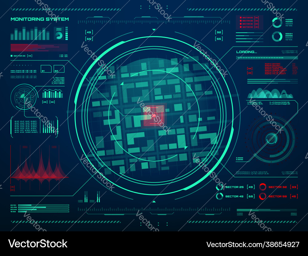 Futuristic Security Monitoring System vector image