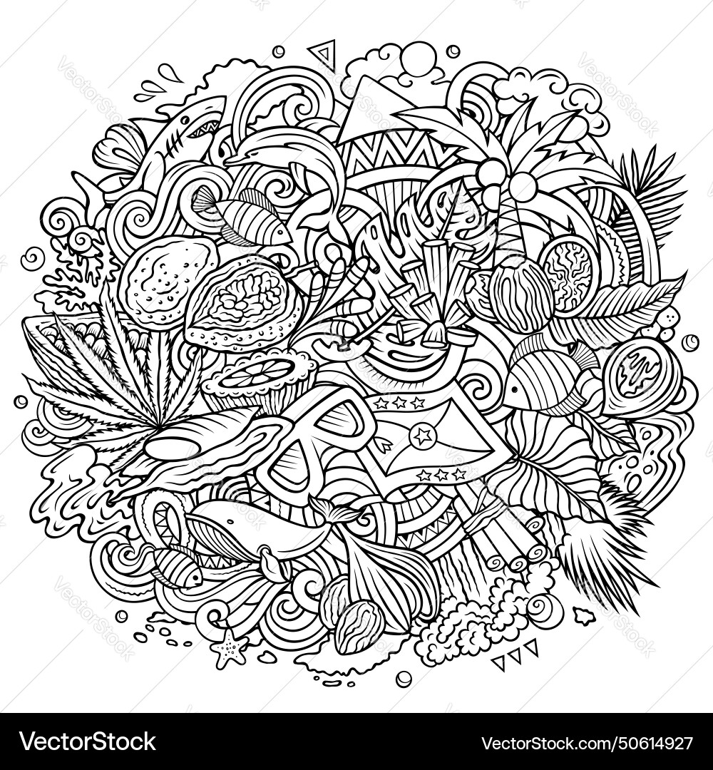 Grenada Cartoon doodle lustiges lokales Design Grenada Cartoon doodle lustiges lokales Design vektorbild