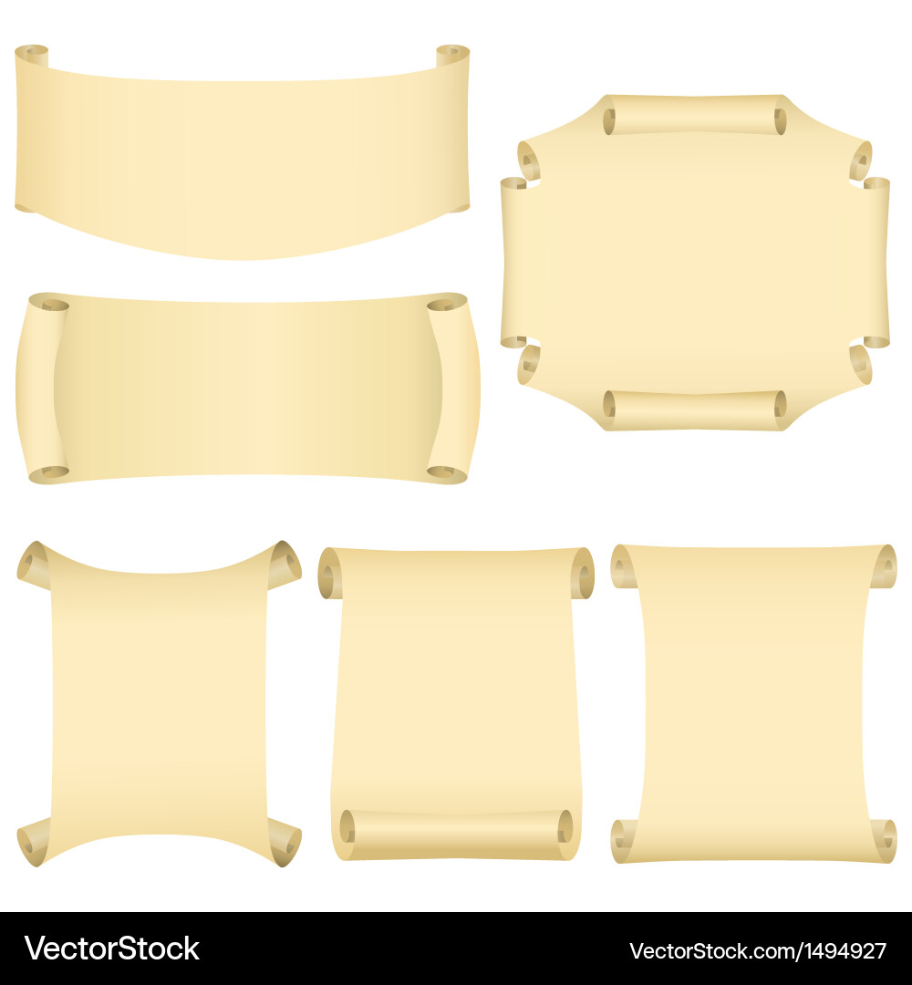 Grunge banners and scroll set vector image