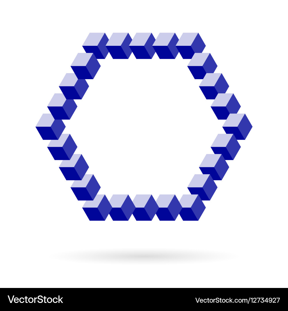 Isometric Hexagonal Cube Frame vector image