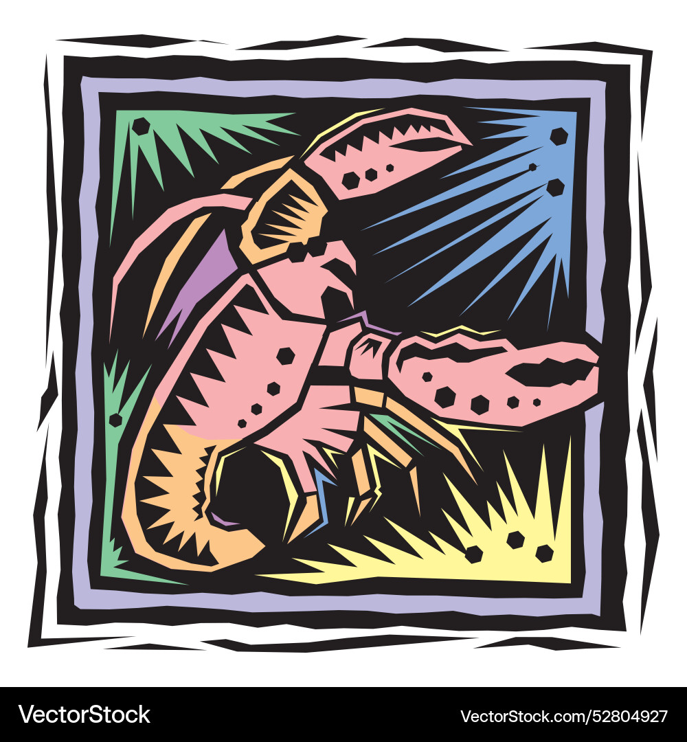 Isometric red lobster on white background 3d vector image