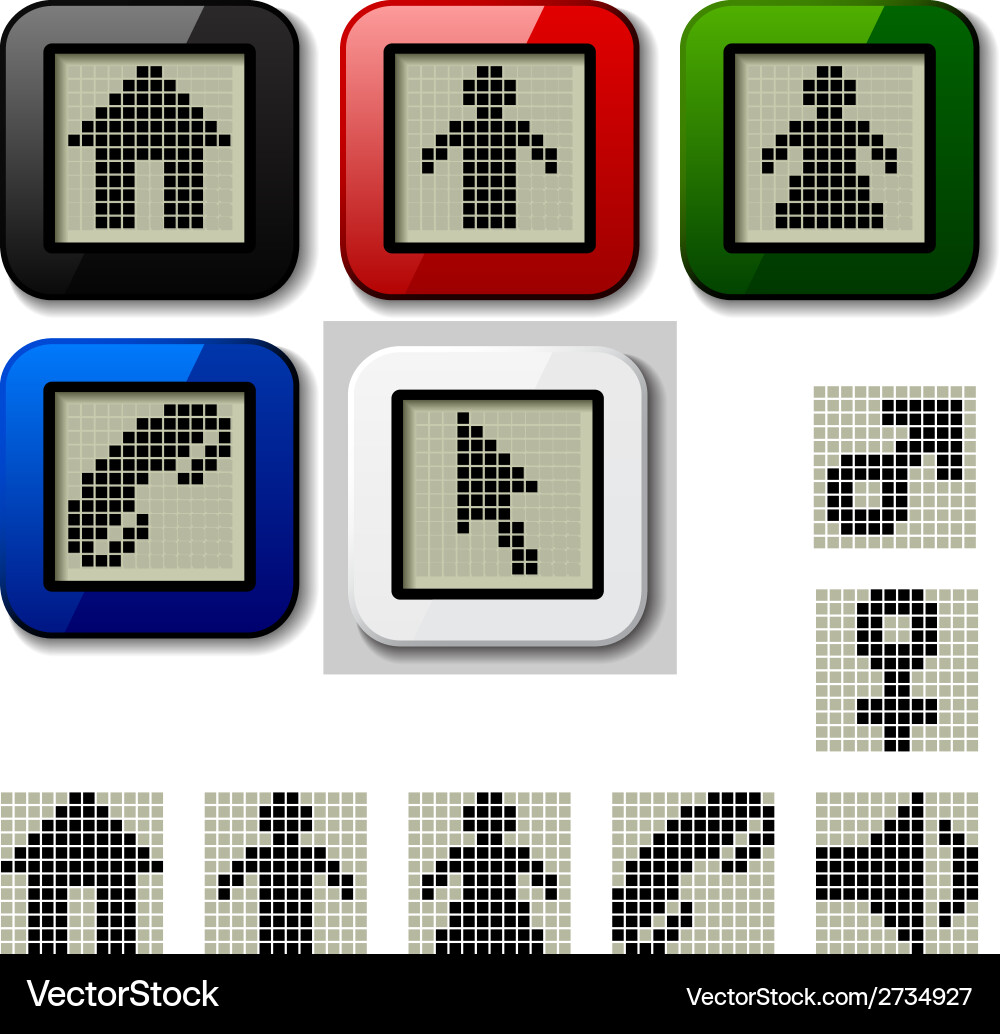 Lcd display pixel symbols Vector Image