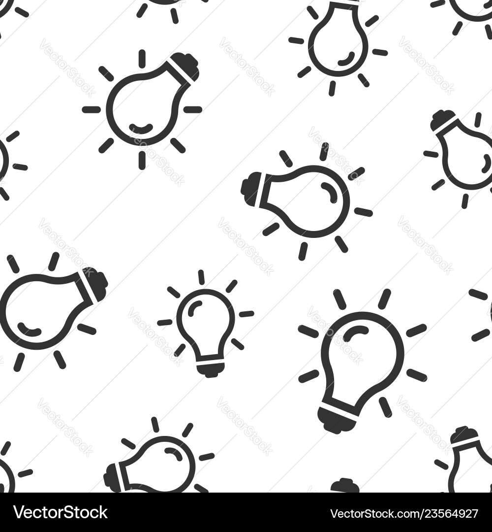 Light bulb icon seamless pattern background vector image