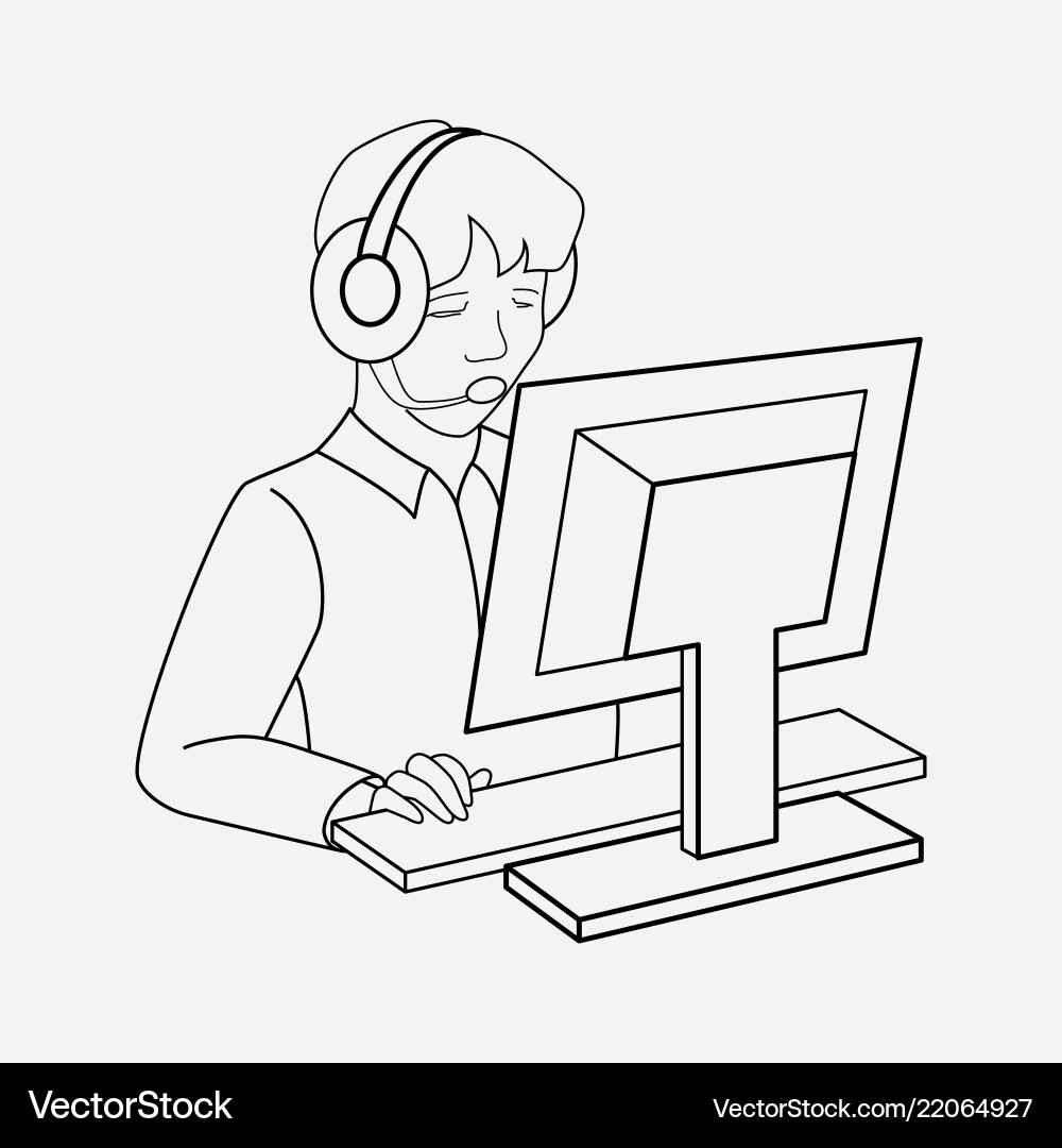Operator icon line element Operator icon line element vector image
