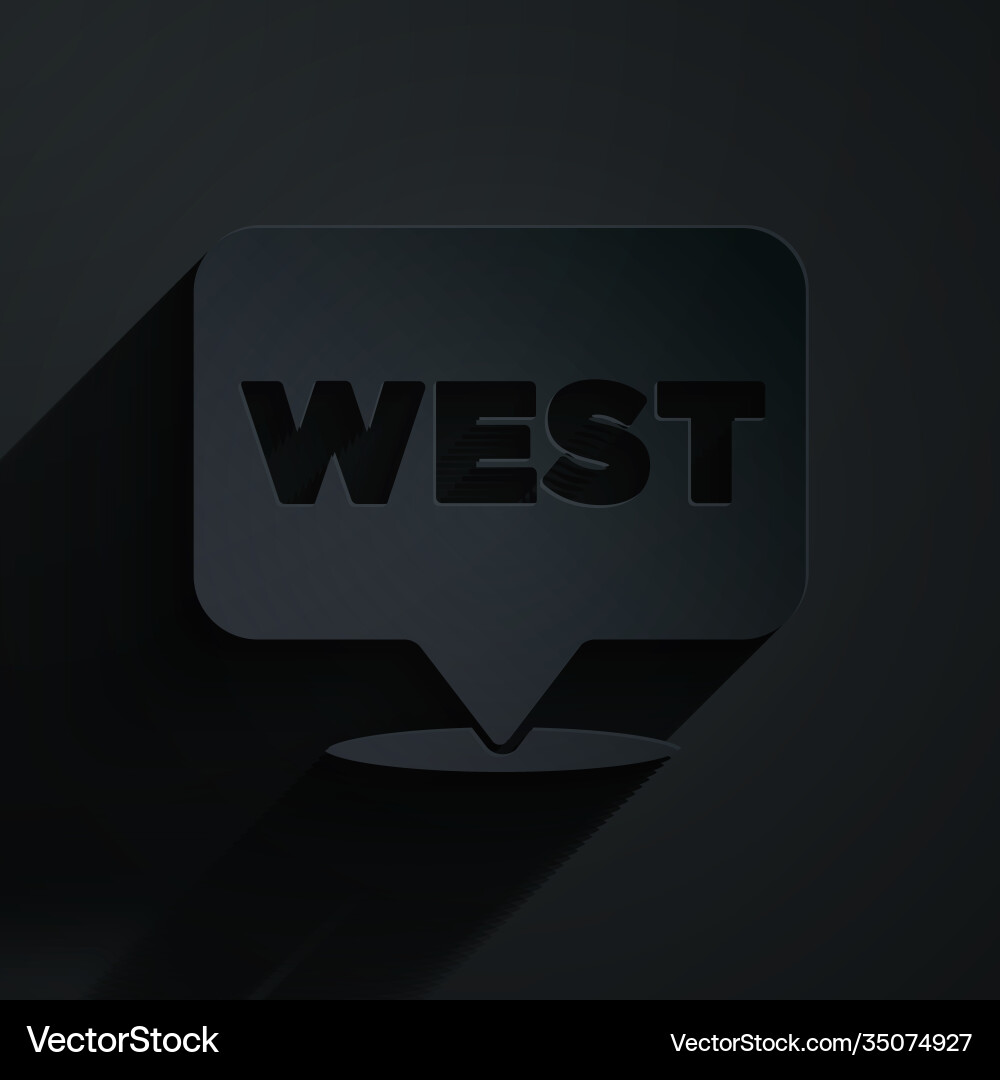 Paper cut pointer to wild west icon isolated Paper cut pointer to wild west icon isolated vector image