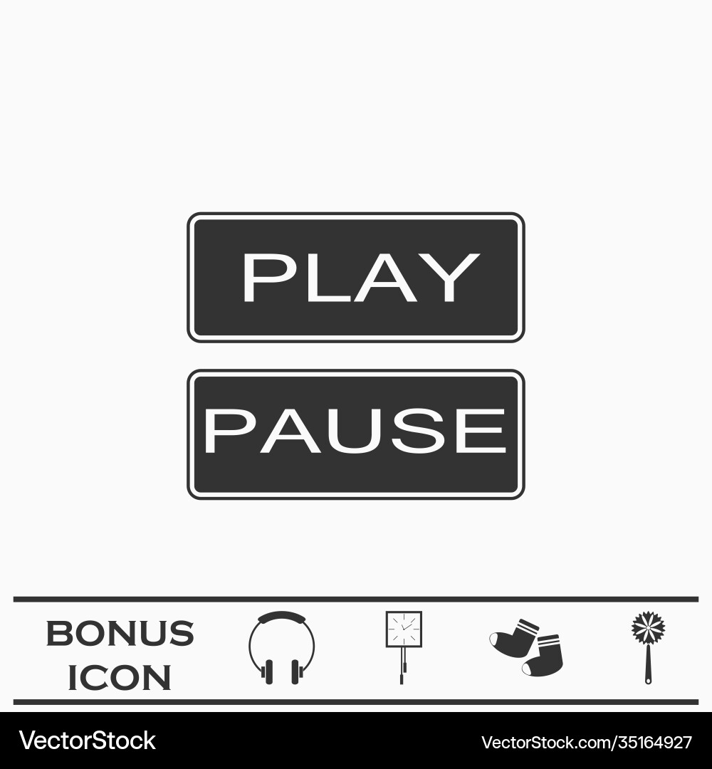 Play and pause button icon flat Vector Image